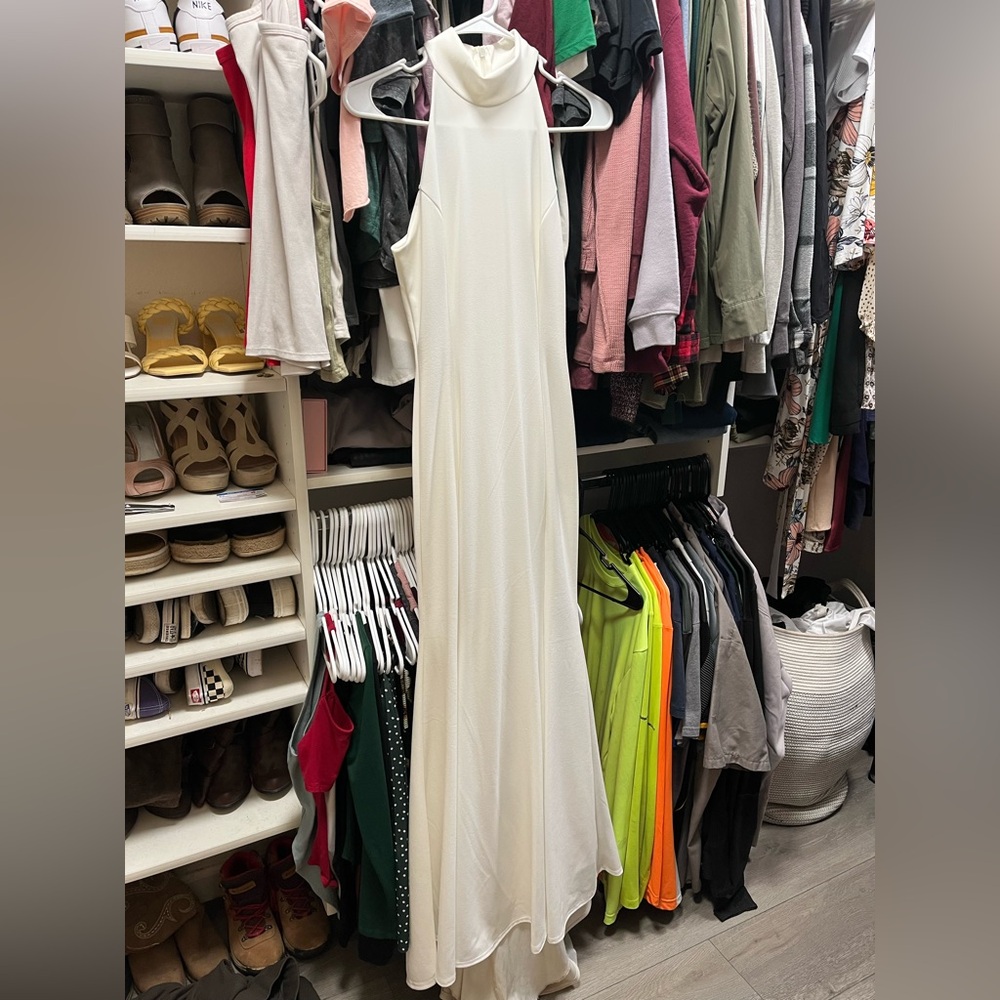 Small White High Neck Dress